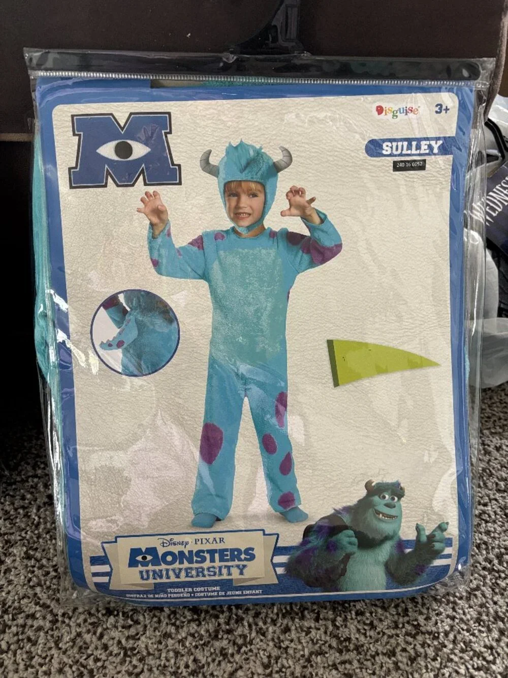 Sulley Halloween Costume Jumpsuit 3T/4T Disney Monster University Toddler Unisex - Picture 4 of 5